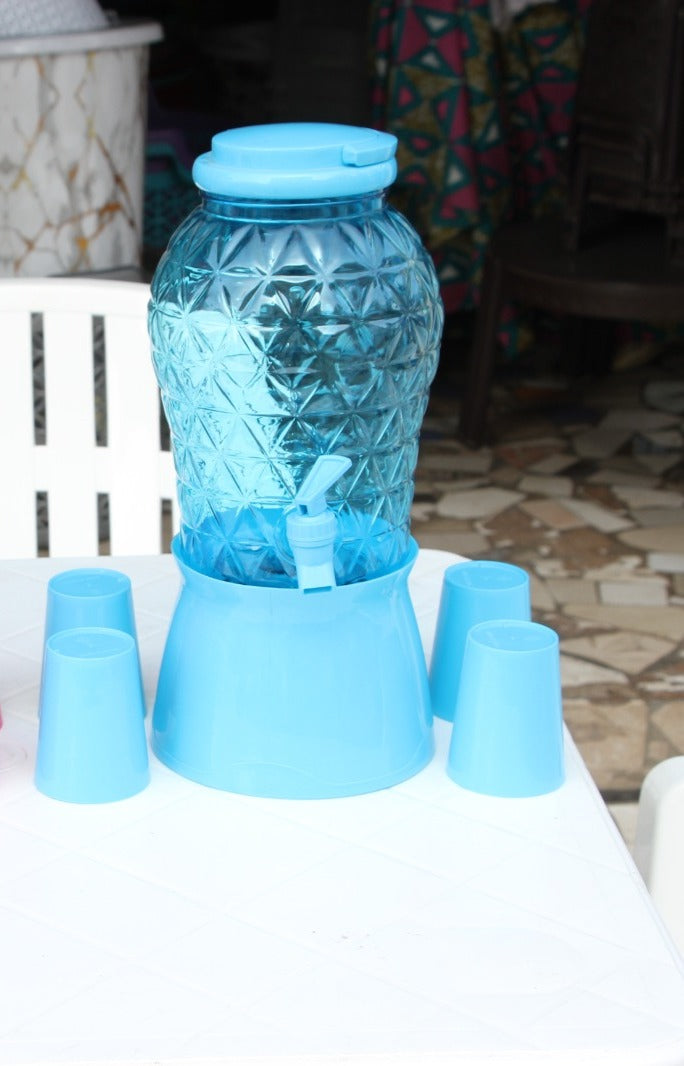 Fontaine avec 4 Tasses – Disponible en Rose ou Bleu