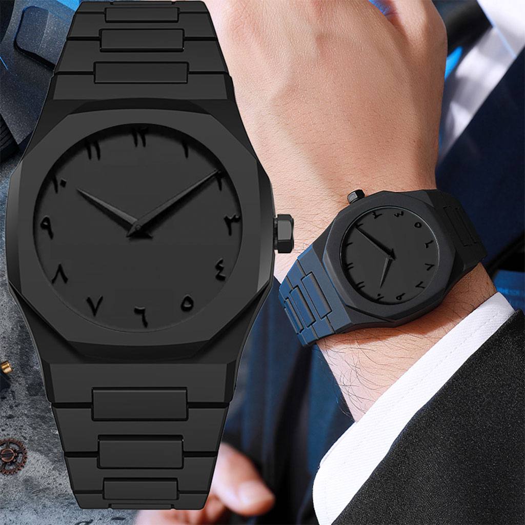 Montre de luxe pour homme en Chiffre Arabe – Full Black
